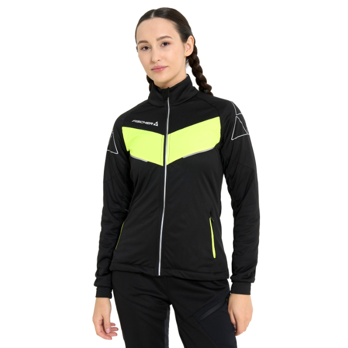 Куртка разминочная женская FISCHER Basic (черный/желтый)