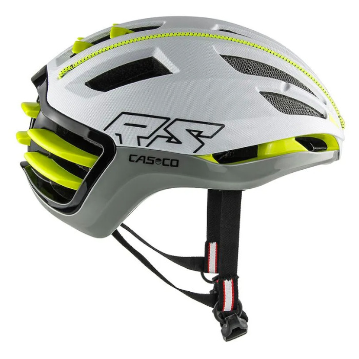 Шлем для велосипеда CASCO SPEEDairo 2 (с визором) (белый/зеленый)