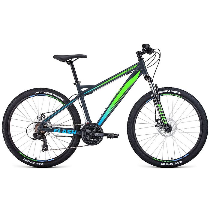 Велосипед FORWARD Flash 26 2.0 disc (серый/зеленый) (20-21)