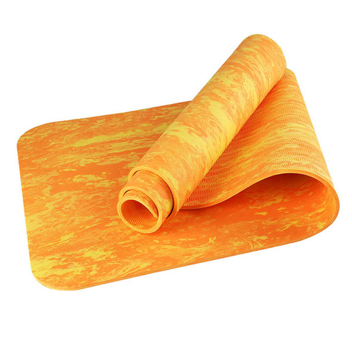 Коврик для йоги SPORTEX (ТПЕ 183х61х0,6 см) (оранжевый)