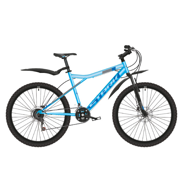 Велосипед STARK Slash 26.1 D (голубой/серый/черный) (2019)