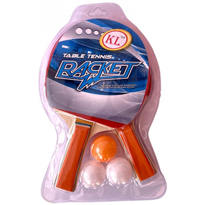 Набор для настольного тенниса SPORTEX (2 ракетки 3 шарика), гладк/гладк. (красный)