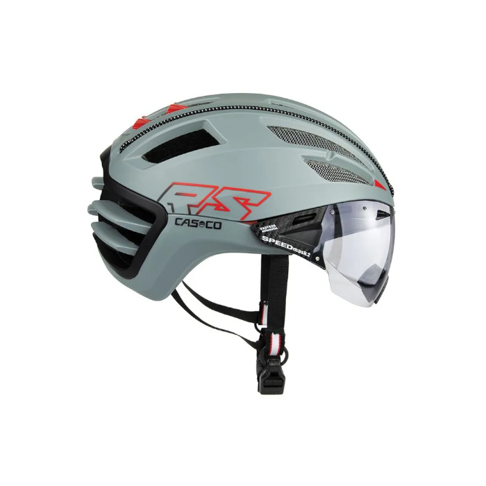 Шлем CASCO SPEEDairo 2 (с визором) (серый/красный)