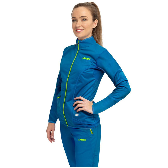 Брюки разминочные женские KV+ Karina (wind protection) (синий/зеленый)