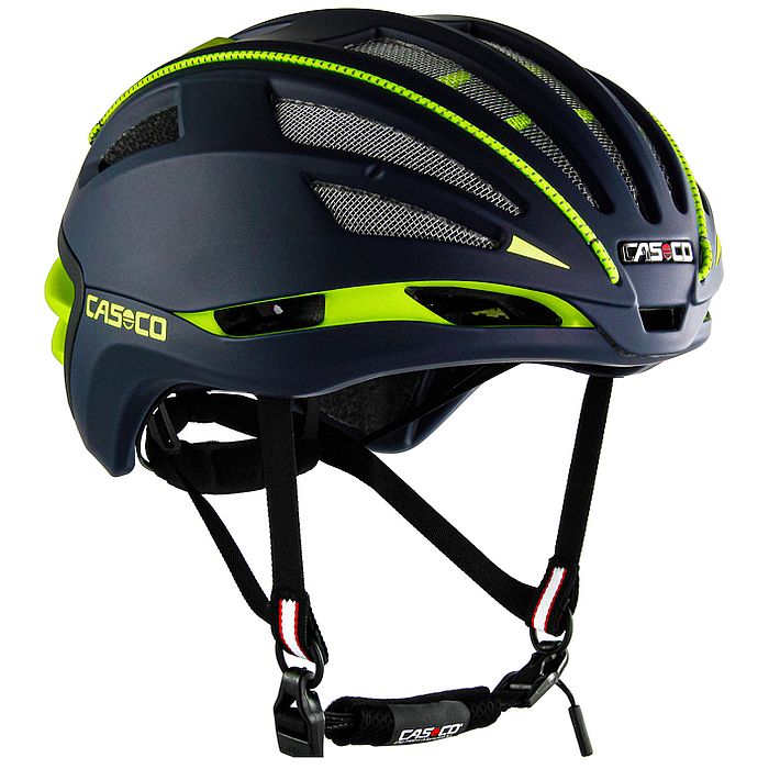 Шлем для велосипеда CASCO SPEEDairo 2 (с визором) (синий/желтый)