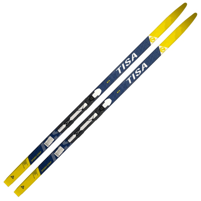 Лыжный комплект TISA Sport Step Jr. с креплениями (синий/желтый)