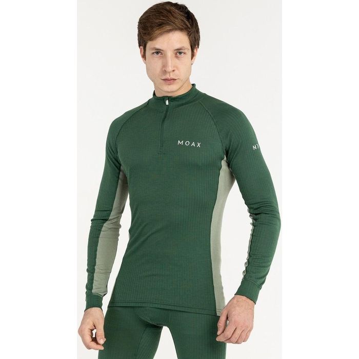 Термобелье мужское (верх) MOAX Race LS (с воротником) (зеленый)