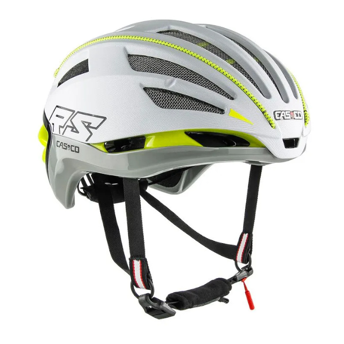 Шлем для велосипеда CASCO SPEEDairo 2 (с визором) (белый/зеленый)