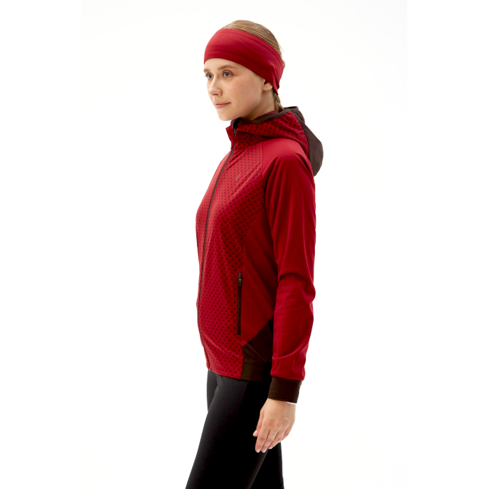 Куртка тренировочная женская BIVIUM СноуРан (бордовый/коричневый)
