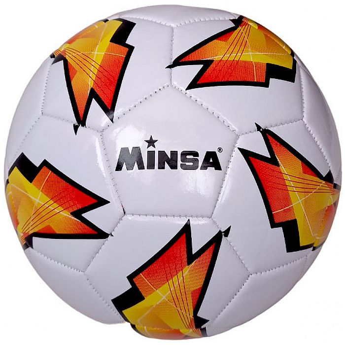 Мяч футбольный MINSA B5-9073 (PVC 2.7, 345 гр, маш. сш.) (желтый/белый)