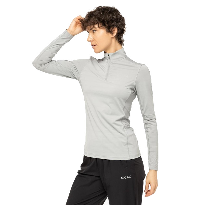 Лонгслив для бега женский MOAX Flame (серый)