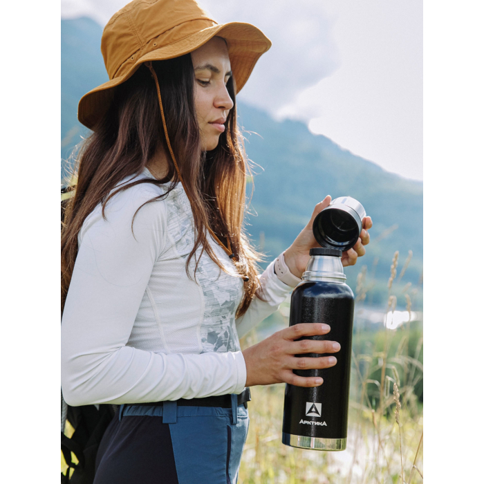 Термос Арктика с узким горлом 1,2 л (черный)