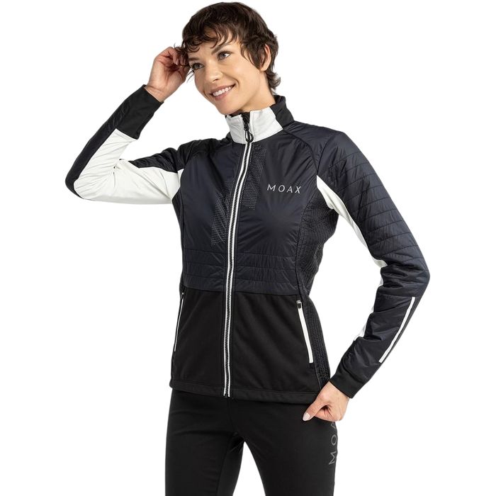 Куртка разминочная женская MOAX Tauri PRO Hybrid (черный/белый)
