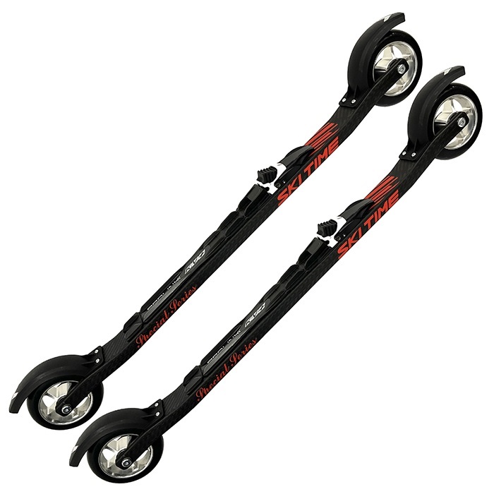 Лыжероллеры с креплениями SKI TIME Коньковые Skiroll Skate Carbon (650/N2/100х24) (черный)