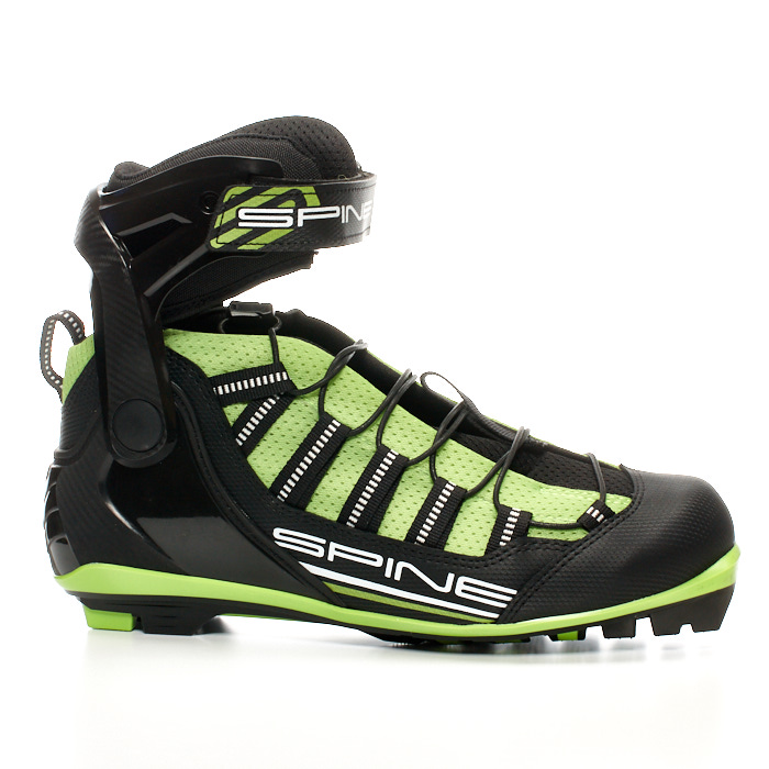 Лыжероллерные ботинки SPINE NNN Skiroll Skate (17) (черно/салатовый)