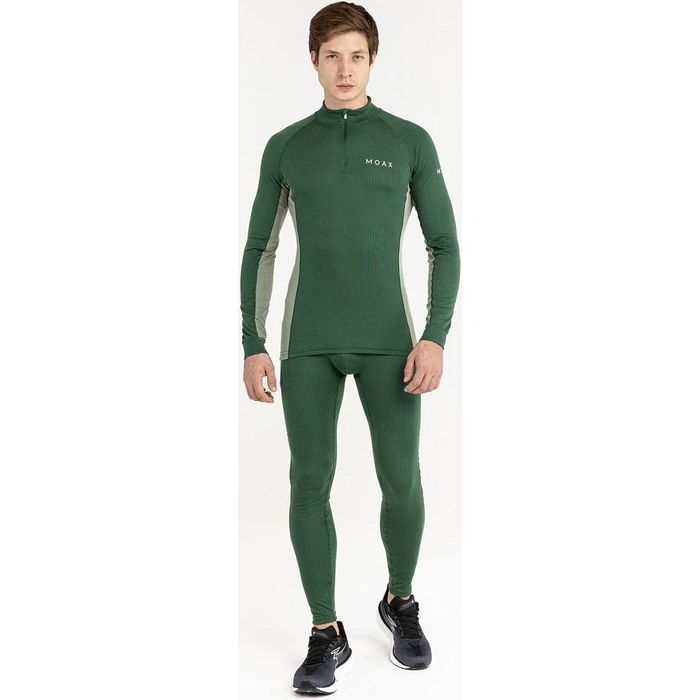 Термобелье мужское (верх) MOAX Race LS (с воротником) (зеленый)