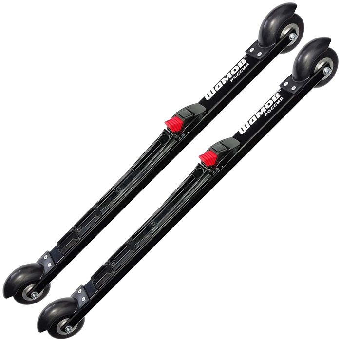 Лыжероллеры с креплениями SHAMOV Коньковые ((620/76-80/70х30) + NNN 01) (черный/красный)