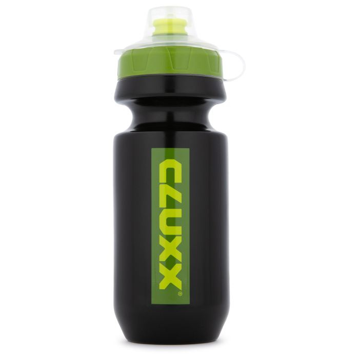 Фляга велосипедная CLUXX Ergo 550 (черный/зеленый) 