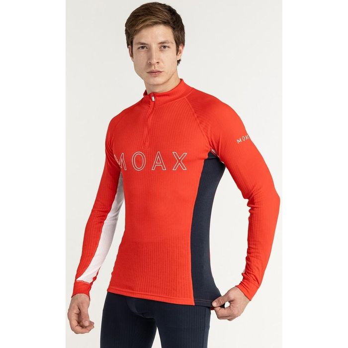 Термобелье мужское (верх) MOAX Race LS (с воротником) (красный)