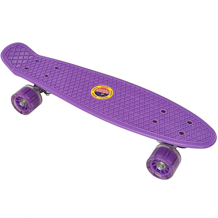 Пенни борд (скейт детский) SPORTEX SK50X (22&quot; 56x15 см), свет. колеса (фиолетовый)