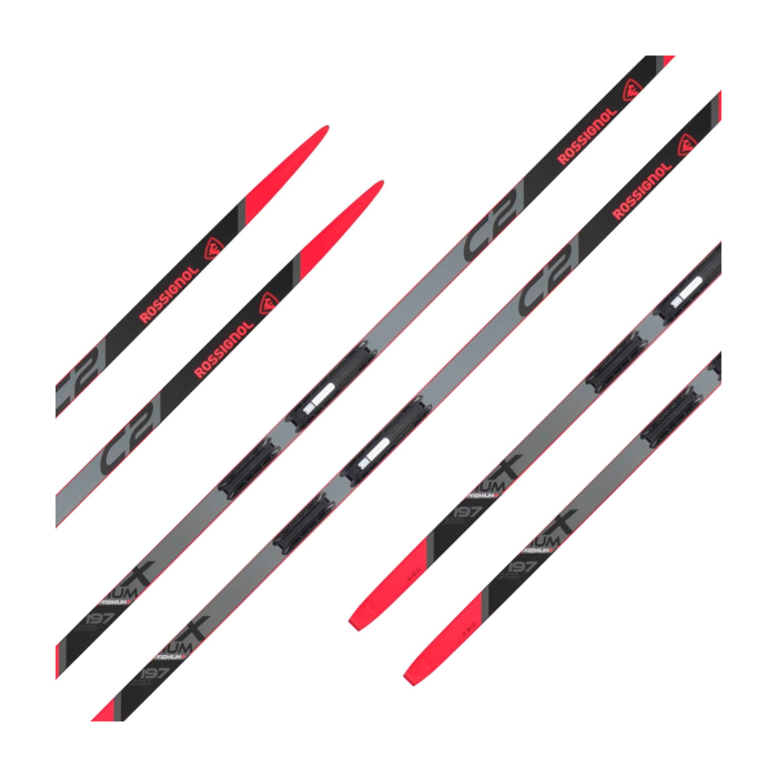 Лыжи беговые ROSSIGNOL X-IUM Classic Premium + C2 (Stiff) (красный/черный)