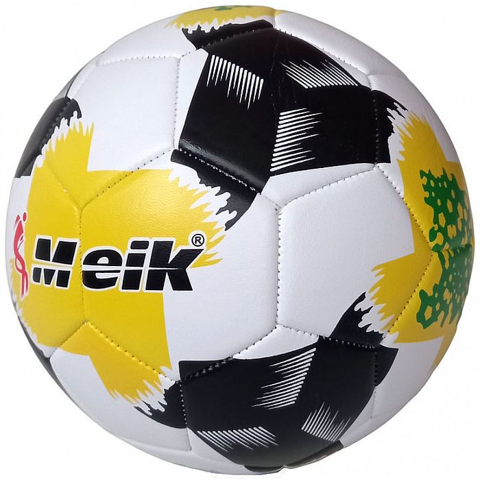 Мяч футбольный MEIK 157 (ТПУ 2,3 мм, 365 гр. маш. сш.) (желтый/черный)