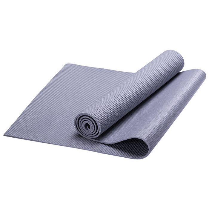 Коврик для йоги SPORTEX (PVC 173x61x0,6 см) (серый)