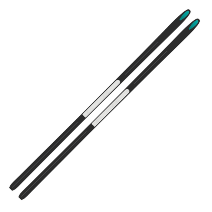 Лыжи беговые KASTLE XA20 Classic Skin (Medium) (черный/бирюзовый)