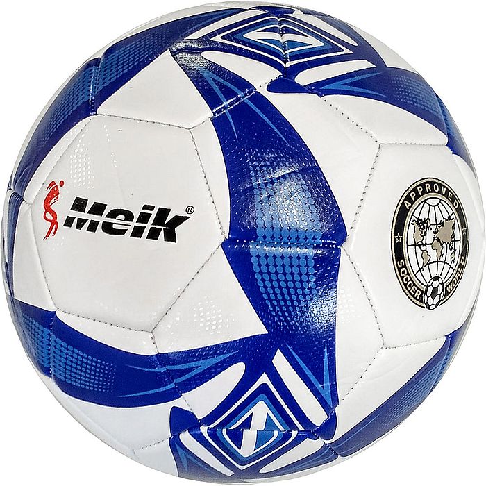 Мяч футбольный MEIK (086-1, 410-420 гр., маш. сш.) (белый/синий)