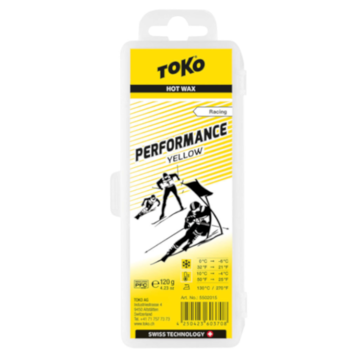 Парафин низкофтористый TOKO Racing Performance Yellow (0°С -6°С) 120 г.