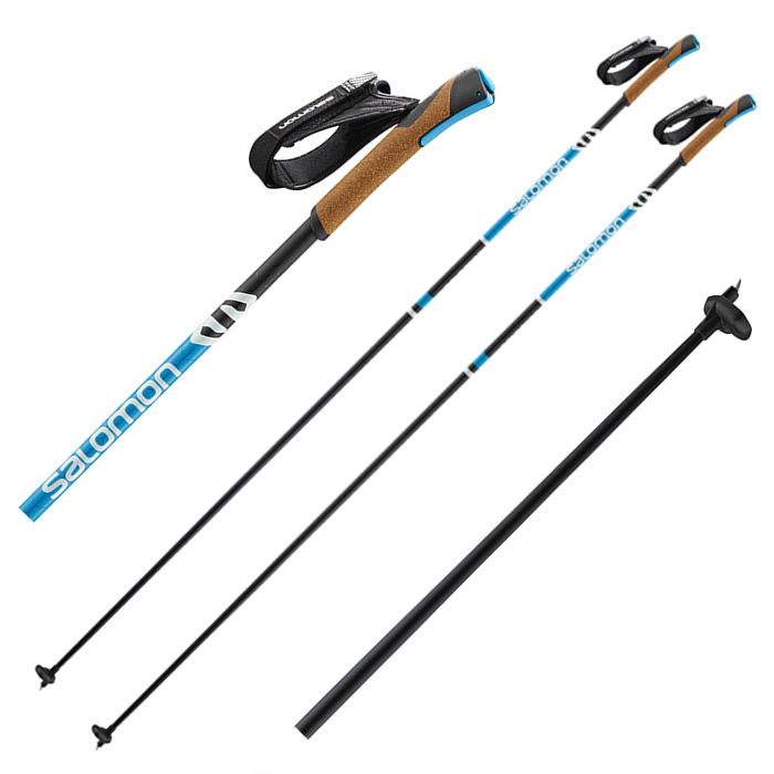 Лыжные палки SALOMON (L40875100) S Race Click Kit (Карбон 100%) (голубой/черный)