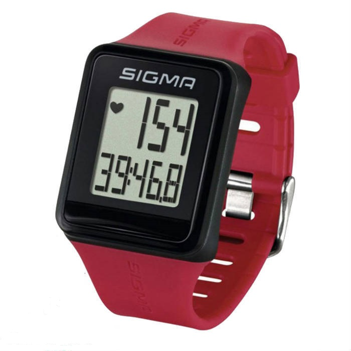 Часы спортивные SIGMA ID.GO (пульсометр с датчиком, часы, секундомер) (24530) (красный)