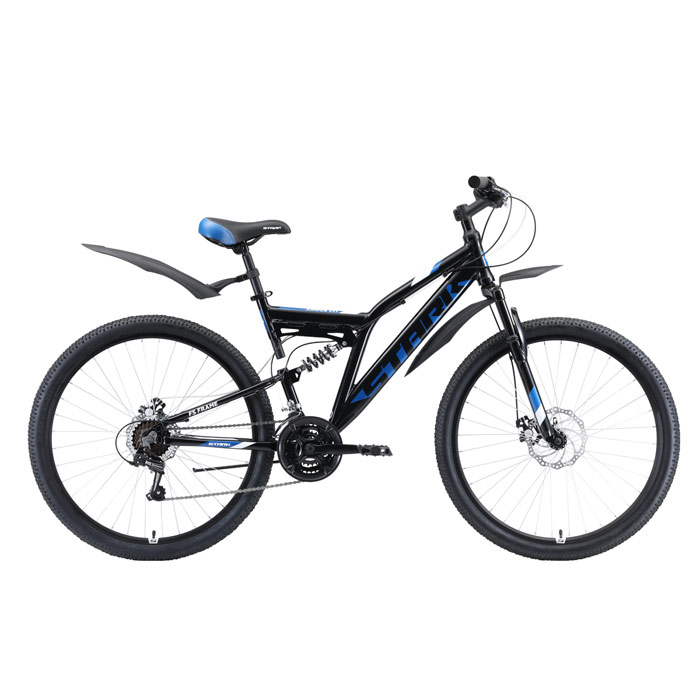 Велосипед STARK Jumper 27.1 FS D (черный/голубой/белый) (2020)