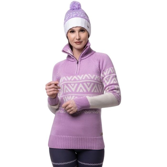 Свитер женский KV+ Cortina (белый/сиреневый)