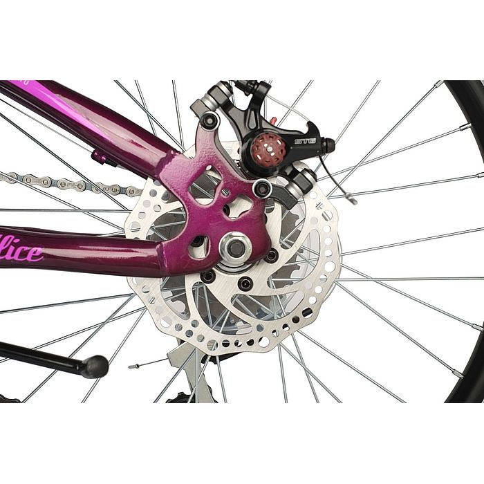 Велосипед NOVATRACK Alice 20&quot;, Steel, Disc Brakes, 6-Speed (пурпурный) (2021)