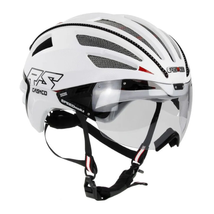 Шлем для велосипеда CASCO SPEEDairo 2 (с визором) (белый/черный)