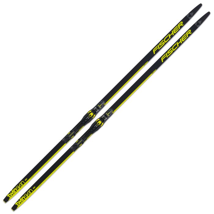 Лыжи беговые FISCHER Twin Skin Pro Med IFP (черный/желтый)