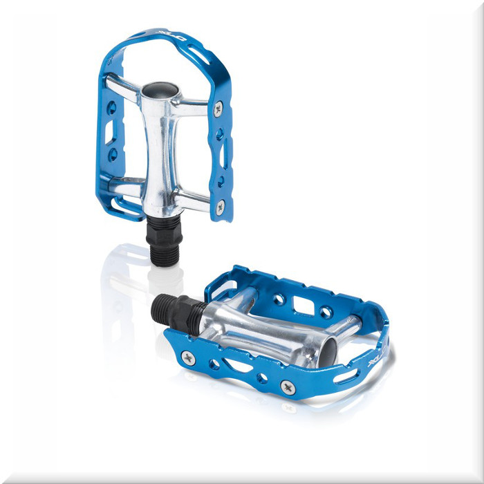 Педали XLC MTB-Pedal Ultralight V PD-M15 Alu, silver/blue, w/o Reflector 