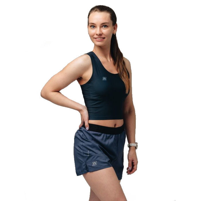Шорты для бега женские NONAME Speed Teach 2IN1 (темно-синий)