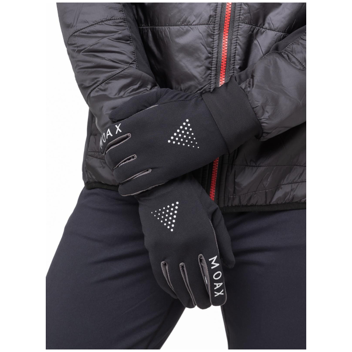 Перчатки для бега MOAX Light Run (черный/серый)