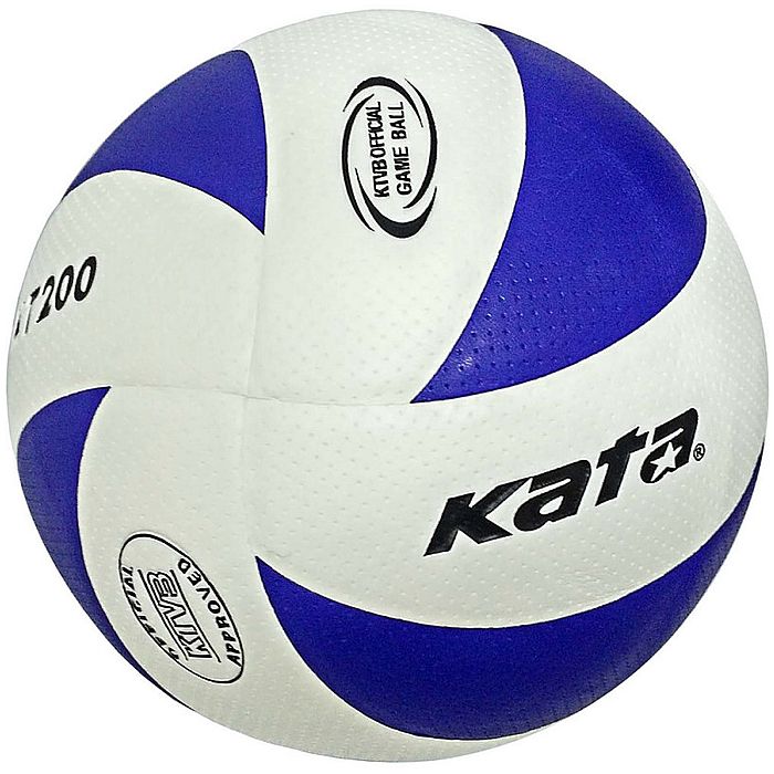 Мяч волейбольный KATA (PU 2.5, 280 гр, клееный) (белый/синий)