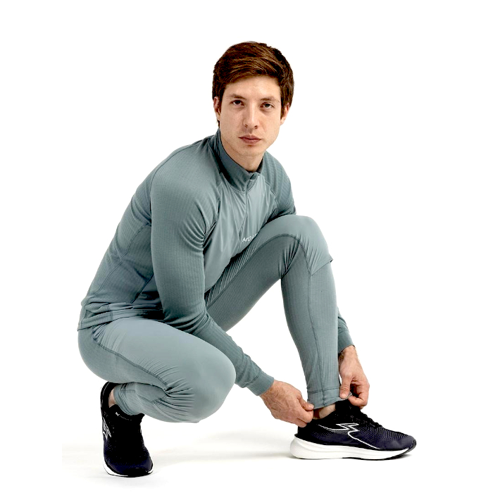 Термобелье мужское (низ) MOAX Race Wind (серый/зеленый)