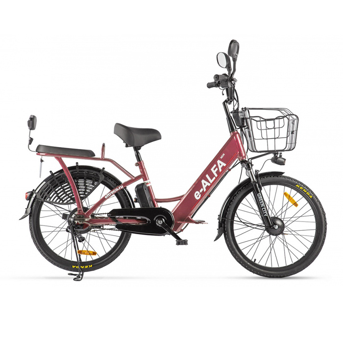 Электровелосипед GREEN CITY e-ALFA new 350 Wh (т.красный) (2020)