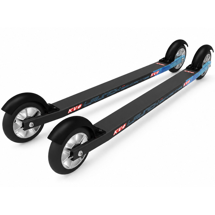 Лыжероллеры KV+ Коньковые Launch Pro Skate Curved 60 см. (Slow Wheels) (черный/синий)