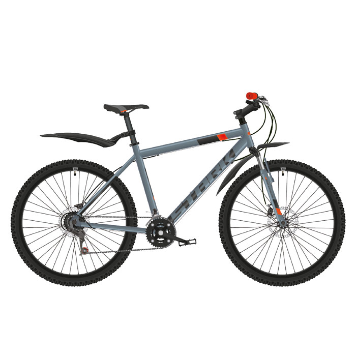 Велосипед STARK Outpost 26.1 D (серый/черный/оранжевый) (2019)