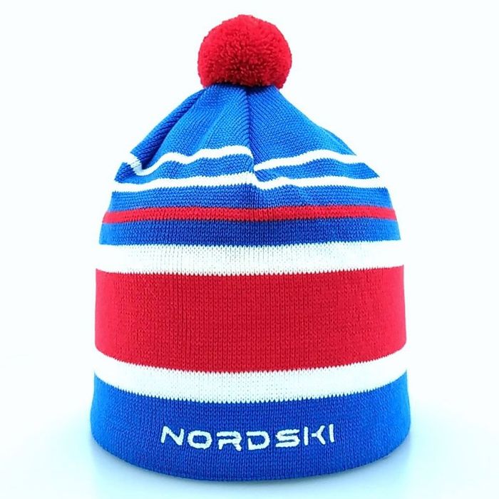 Шапка вязаная NORDSKI Bright (синий/красный)