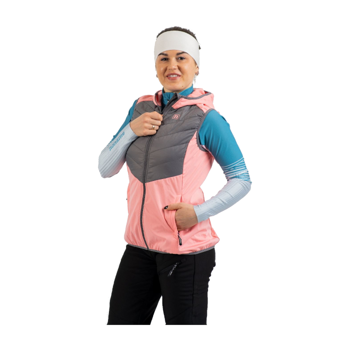 Жилет разминочный женский NONAME Hybrid Vest (розовый/серый)