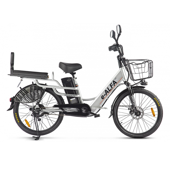 Электровелосипед GREEN CITY e-ALFA LUX 500 Wh (серебристый) (2021)