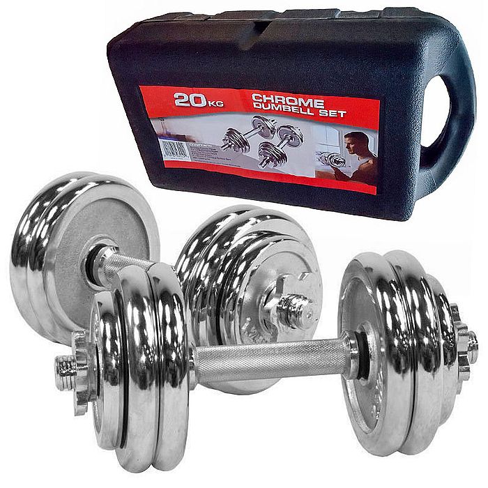 Гантель SPORTEX в кейсе 20 кг (2 шт. х10,0 кг) "York" (серый)