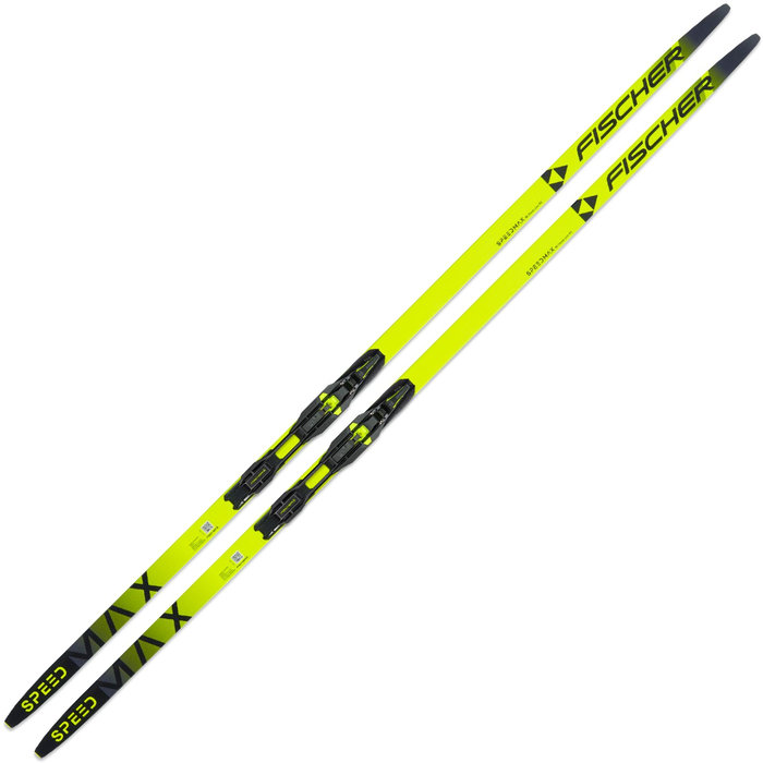 Лыжи беговые FISCHER SPEEDMAX 80 Classic Plus 812 Medium (желтый/зеленый)
